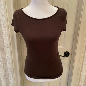 Ann Taylor Chocolate Brown Short-Sleeved Top